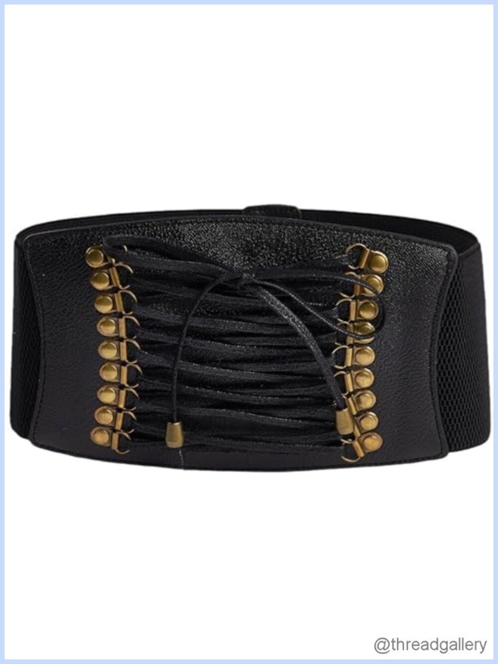 Vintage Renaissance Gothic Corset Belt Lace-Up Elastic Wide Waist PU Leather